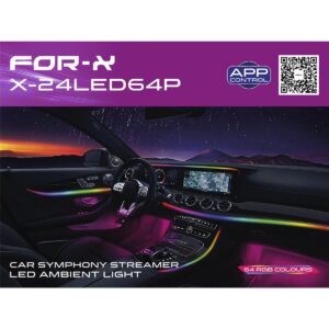 FOR-X X24LED64P APP kontrollü 64 renk araç içi ambiyans LED sistemi